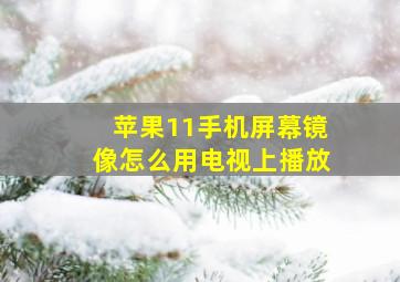 苹果11手机屏幕镜像怎么用电视上播放