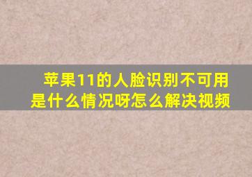 苹果11的人脸识别不可用是什么情况呀怎么解决视频