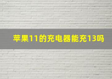 苹果11的充电器能充13吗