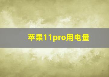 苹果11pro用电量