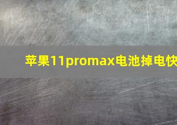 苹果11promax电池掉电快