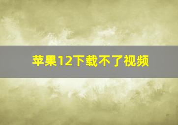 苹果12下载不了视频