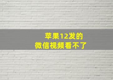 苹果12发的微信视频看不了