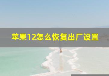 苹果12怎么恢复出厂设置