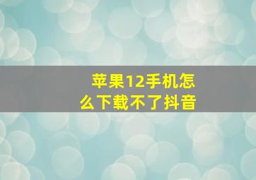 苹果12手机怎么下载不了抖音