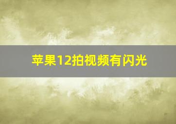 苹果12拍视频有闪光