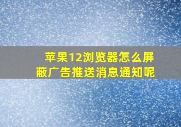 苹果12浏览器怎么屏蔽广告推送消息通知呢