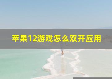 苹果12游戏怎么双开应用