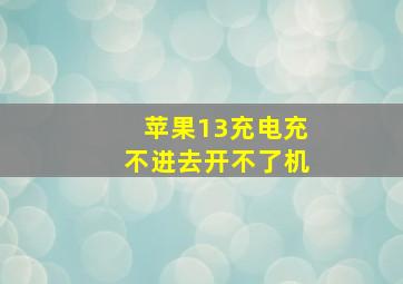 苹果13充电充不进去开不了机