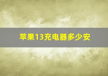 苹果13充电器多少安