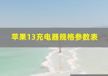 苹果13充电器规格参数表