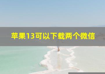 苹果13可以下载两个微信