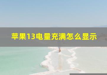 苹果13电量充满怎么显示