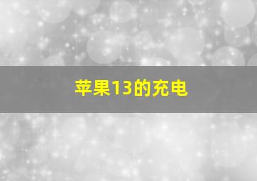 苹果13的充电