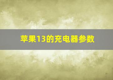 苹果13的充电器参数