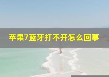 苹果7蓝牙打不开怎么回事