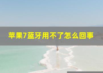 苹果7蓝牙用不了怎么回事