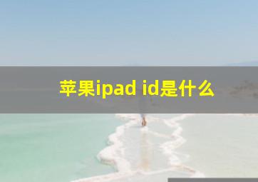 苹果ipad id是什么