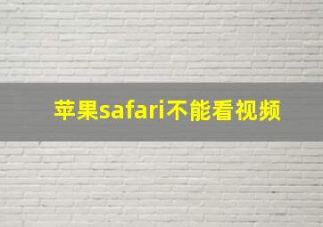 苹果safari不能看视频