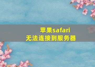 苹果safari无法连接到服务器