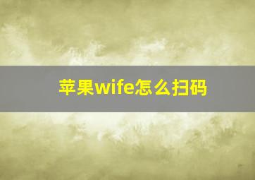 苹果wife怎么扫码