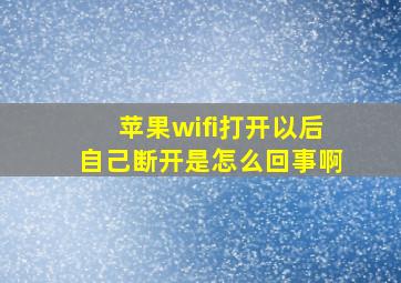 苹果wifi打开以后自己断开是怎么回事啊