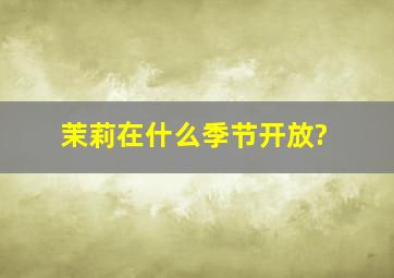 茉莉在什么季节开放?