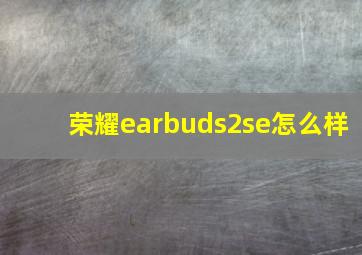 荣耀earbuds2se怎么样