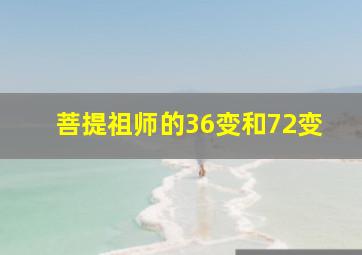 菩提祖师的36变和72变