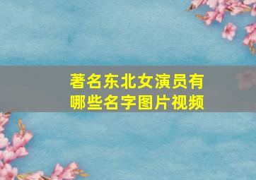 著名东北女演员有哪些名字图片视频