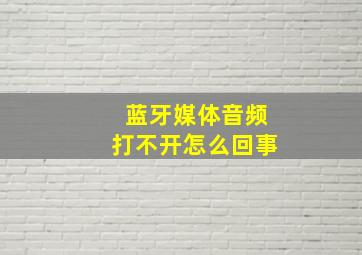 蓝牙媒体音频打不开怎么回事