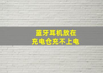 蓝牙耳机放在充电仓充不上电