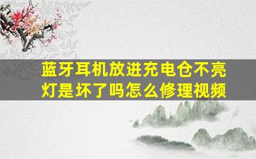 蓝牙耳机放进充电仓不亮灯是坏了吗怎么修理视频