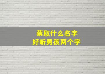 蔡取什么名字好听男孩两个字