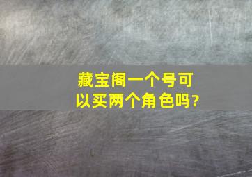 藏宝阁一个号可以买两个角色吗?