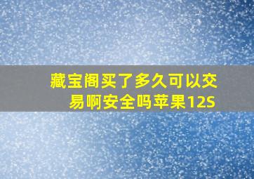 藏宝阁买了多久可以交易啊安全吗苹果12S