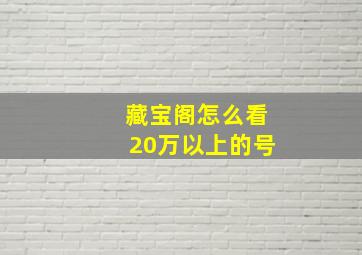 藏宝阁怎么看20万以上的号