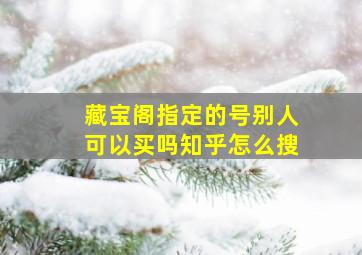 藏宝阁指定的号别人可以买吗知乎怎么搜