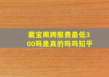 藏宝阁跨服费最低300吗是真的吗吗知乎