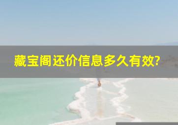 藏宝阁还价信息多久有效?