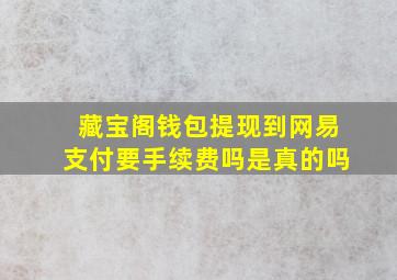 藏宝阁钱包提现到网易支付要手续费吗是真的吗