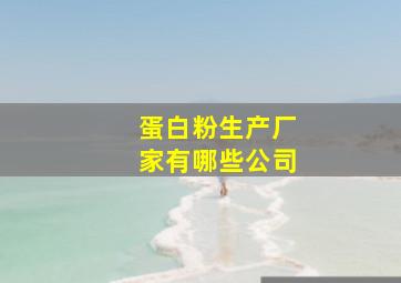 蛋白粉生产厂家有哪些公司