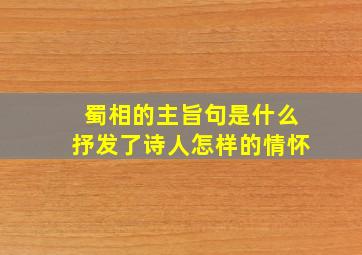 蜀相的主旨句是什么抒发了诗人怎样的情怀