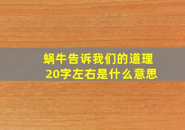 蜗牛告诉我们的道理20字左右是什么意思