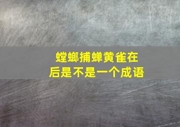 螳螂捕蝉黄雀在后是不是一个成语