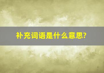 补充词语是什么意思?