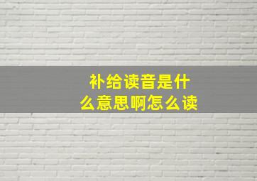 补给读音是什么意思啊怎么读