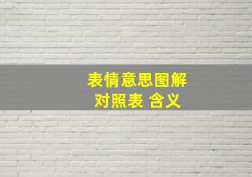 表情意思图解 对照表 含义