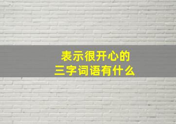 表示很开心的三字词语有什么