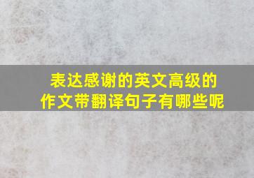 表达感谢的英文高级的作文带翻译句子有哪些呢